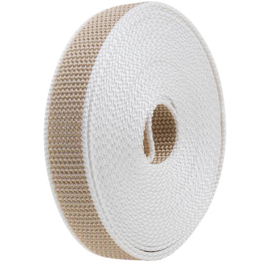 Blind tape beige and white nylon of 22mm x 6m