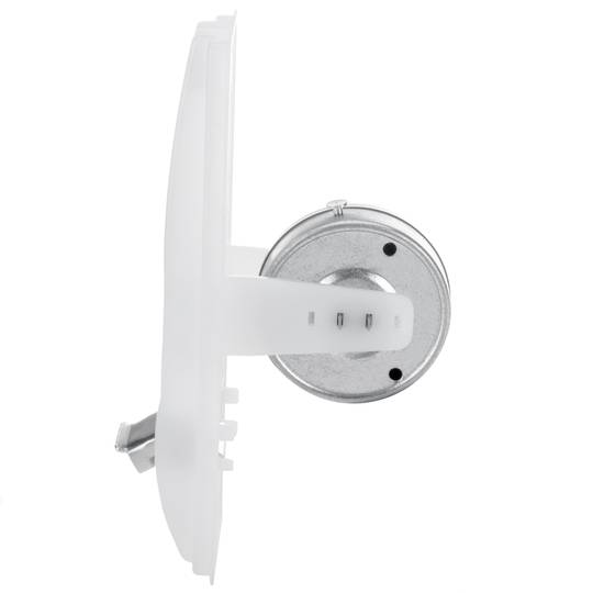 Szufelka metalowa do okiennicy z frontem z tworzywa sztucznego w kolorze białym