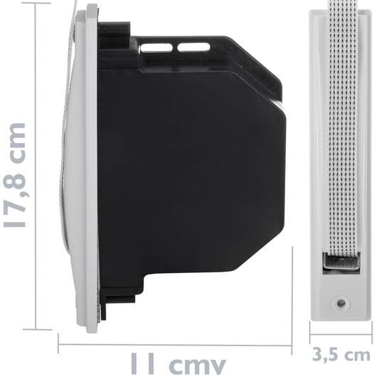 Roller shutter recessed belt in white color