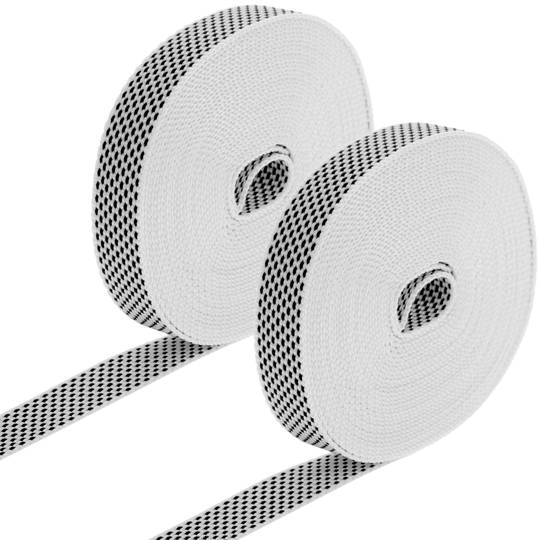 Pack de 2 unidades cinta para persiana de nailon blanca y negra de 18mm x  6m - Cablematic