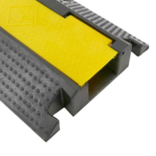 Lightweight Floor Cable Protector 1 Channel Balck with Yellow Safety  Stripes - The Ramp People