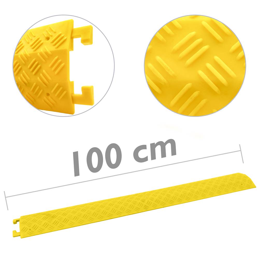 Passacavo a pavimento per la protezione elettrici canalina lunghezza 1 vie 100x13 cm giallo rigido