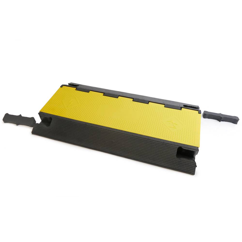 Passacavo a pavimento in gomma per la protezione elettrici canalina lunghezza 3 vie 90x50cm