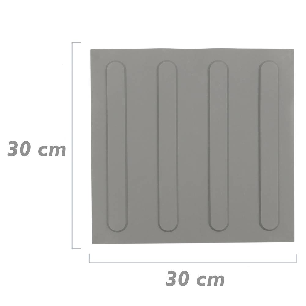 Telha de pavimento táctil para pessoas cegas 30x30cm com linhas avançadas cinza 10-pack