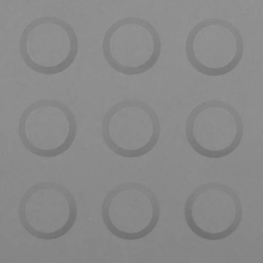 Pavimento tattile per non vedenti 25x25cm con cerchi di arresto e allarme grigio 10-pack