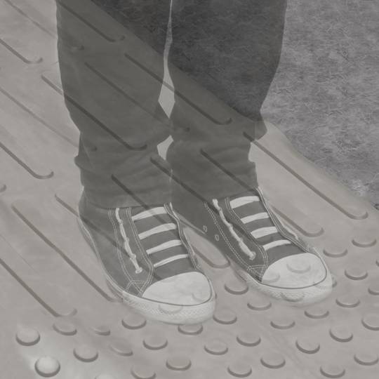 Baldosa podotáctil pavimento táctil de ciegos invidentes de 25x25cm con franjas avance gris 10-pack
