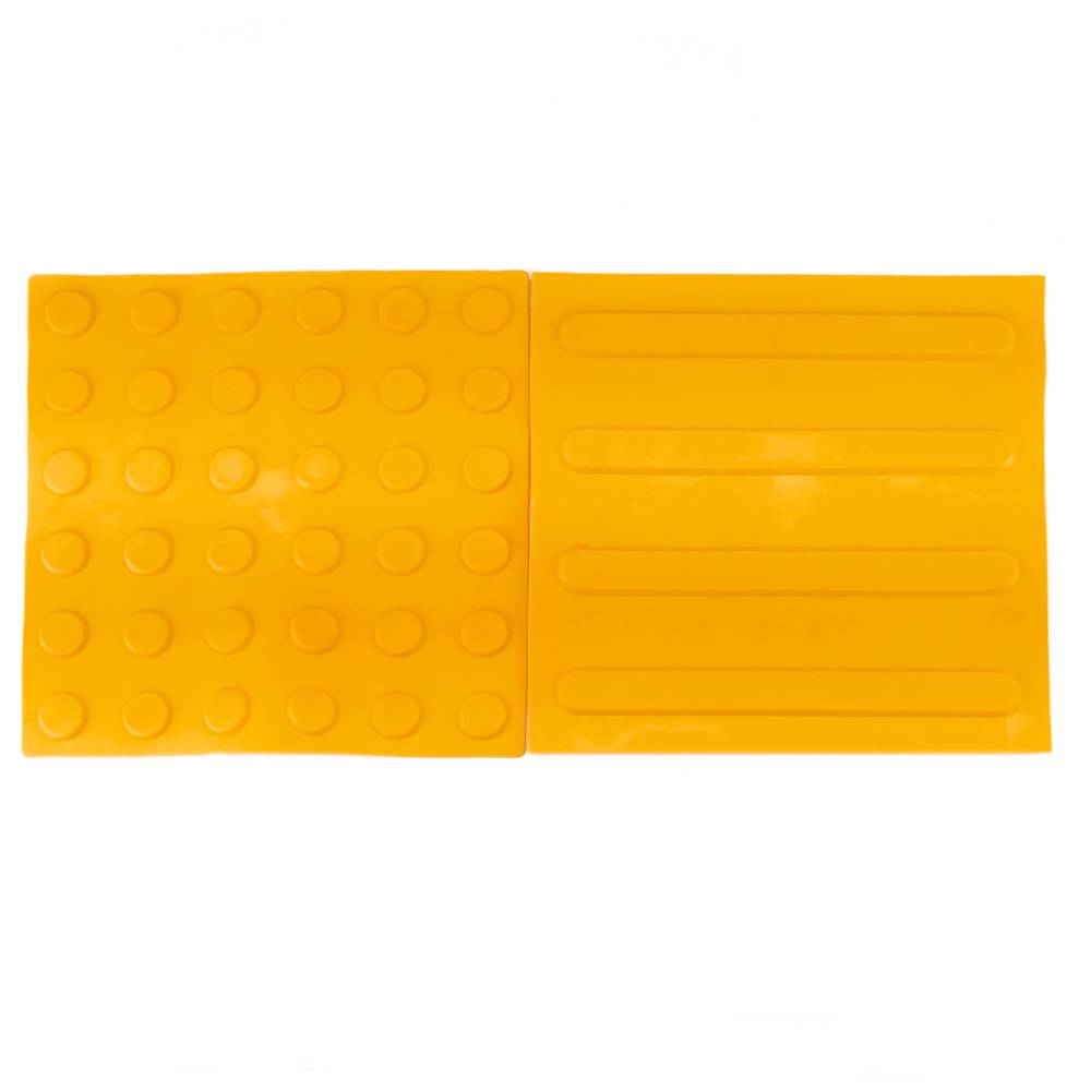 Tactiele tactiele vloertegel voor blinden 30x30cm met gele cirkels 10-pack