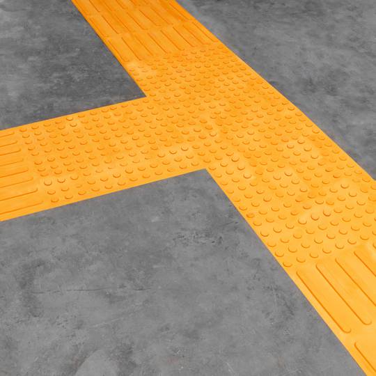 Tactiele tactiele vloertegel voor blinden 30x30cm met gele cirkels 10-pack