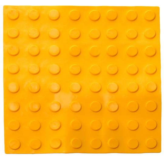 Pavimento tattile per non vedenti 40x40cm con cerchi di arresto e allarme giallo 10-pack