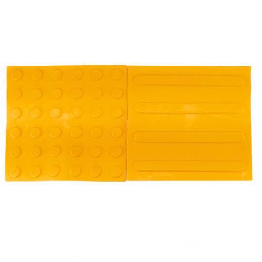 Pavimento tattile per non vedenti 40x40cm con cerchi di arresto e allarme giallo 10-pack
