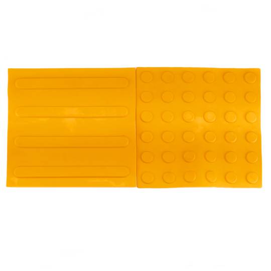 Baldosa podotáctil pavimento táctil ciegos invidentes de 40x40cm con franjas avance amarillo 10-pack