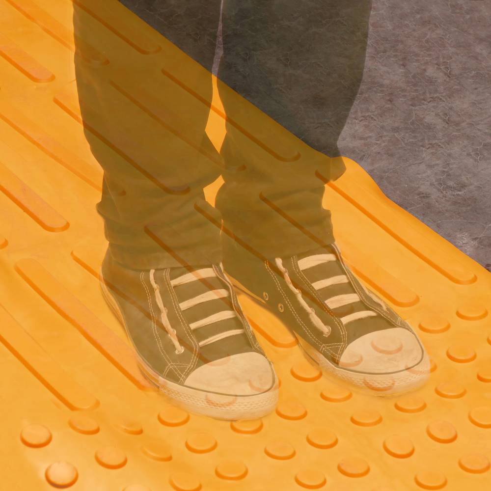 Baldosa podotáctil pavimento táctil ciegos invidentes de 40x40cm con franjas avance amarillo 10-pack
