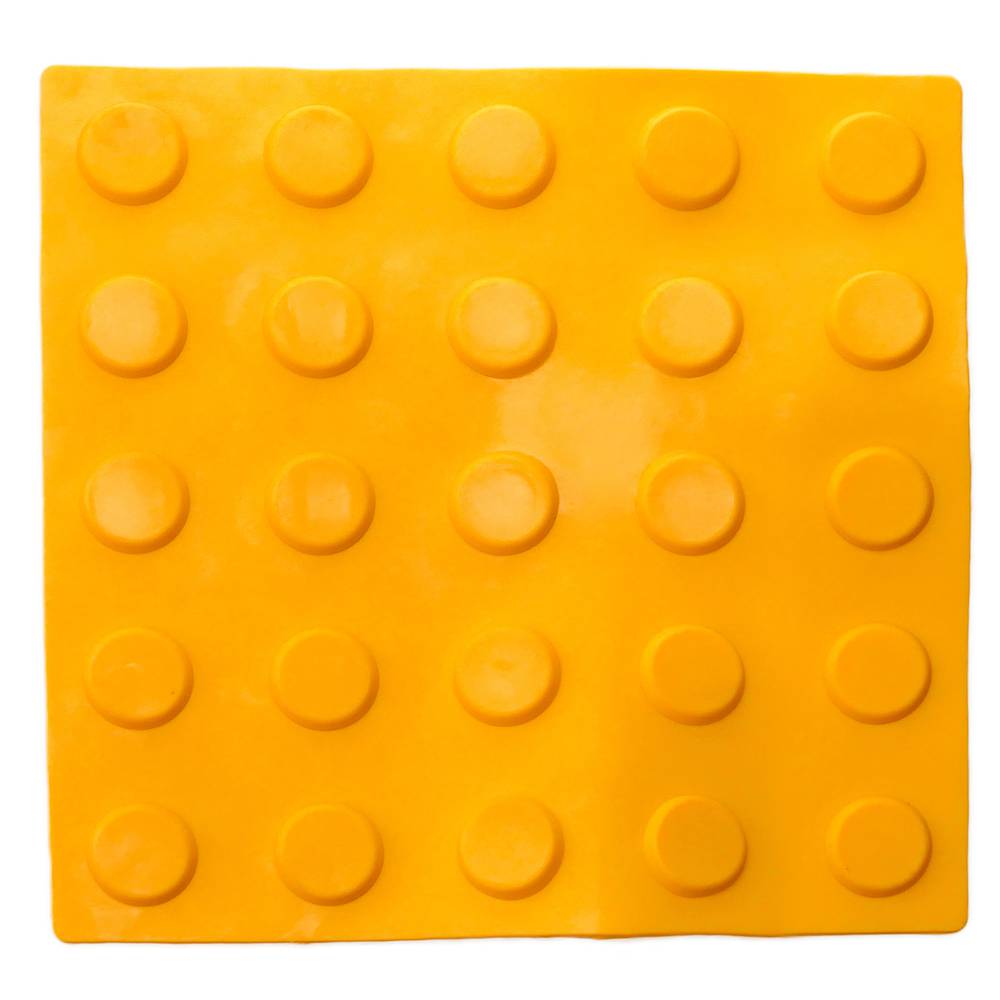 Pavé revêtement de sol tactile pour personnes aveugles 25x25cm avec cercles d'arrêt jaune 10-pack