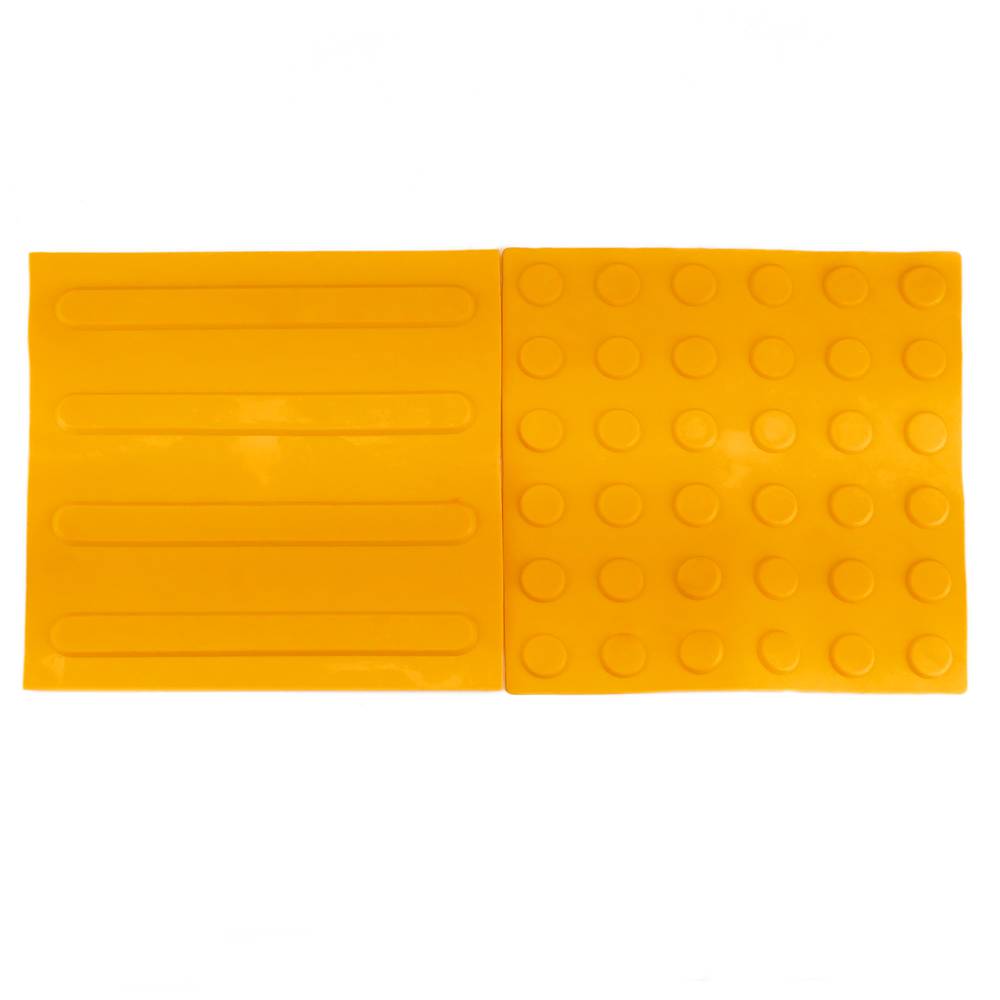 Baldosa podotáctil pavimento táctil de ciegos invidentes de 25x25cm con franjas amarillo 10-pack