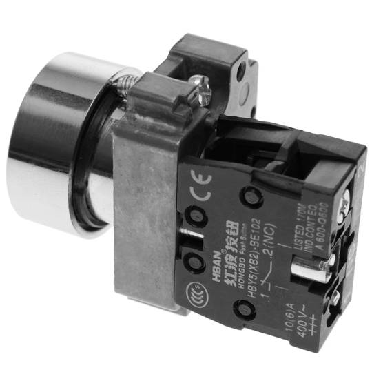 Pulsante momentaneo interruttore 22mm 1NC 400V 10A normalmente chiuso blu