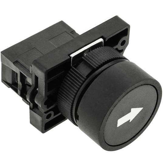 Chwilowy przycisk 22mm 1NO 400V 10A normalna otwarta biała strzałka