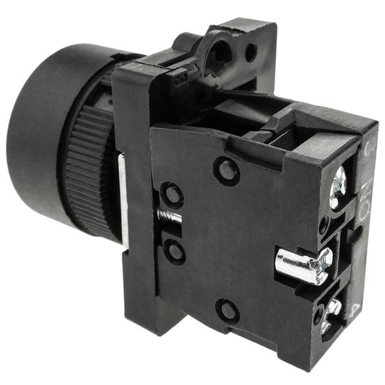 Chwilowy przycisk 22mm 1NO 400V 10A normalna otwarta biała strzałka