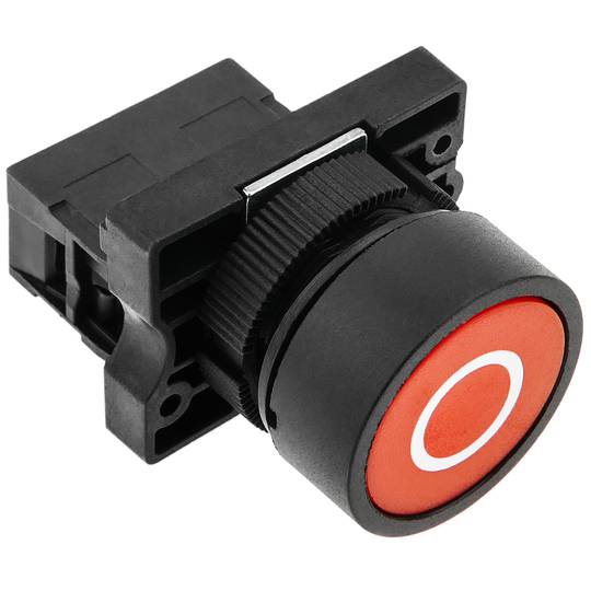 Botão de pressão momentâneo 22mm 1NO 400V 10A normal aberto vermelho desligar