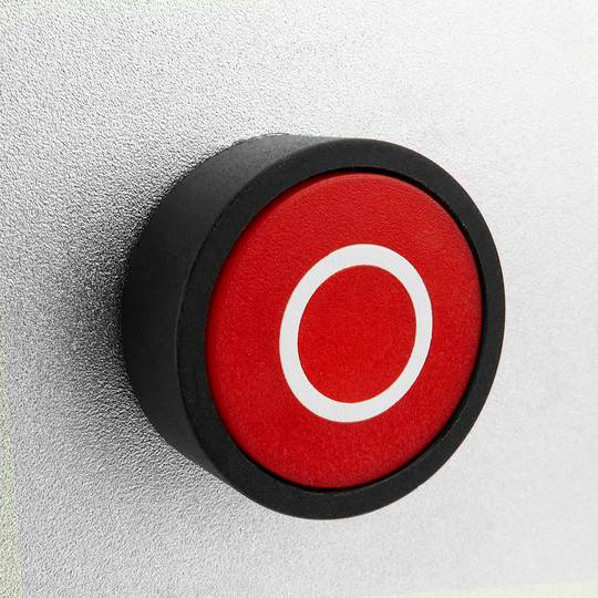 Botão de pressão momentâneo 22mm 1NO 400V 10A normal aberto vermelho desligar