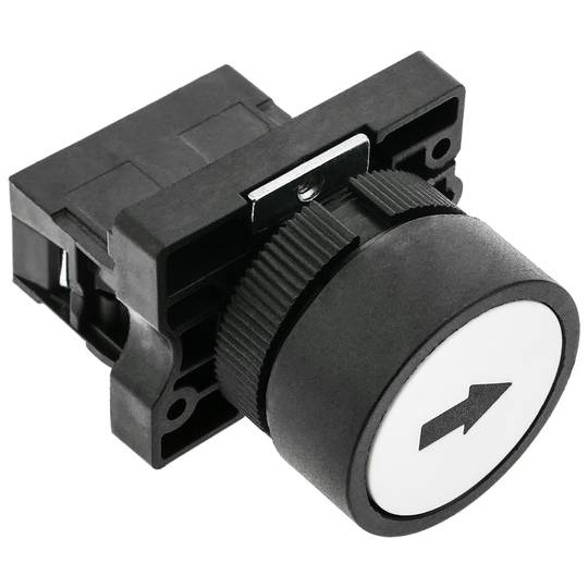 Bouton poussoir momentané 22mm 1NC 400V 10A normalement fermé flèche noire