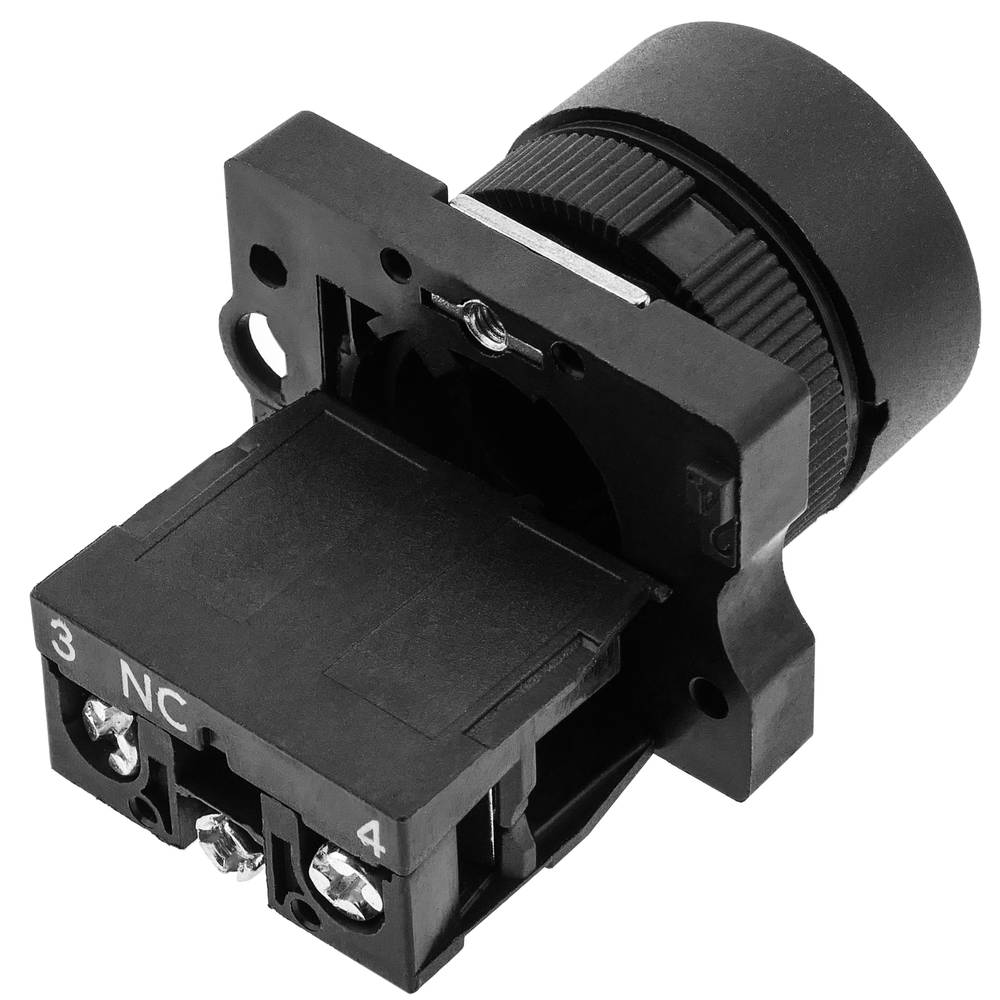 Bouton poussoir momentané 22mm 1NC 400V 10A normalement fermé flèche noire