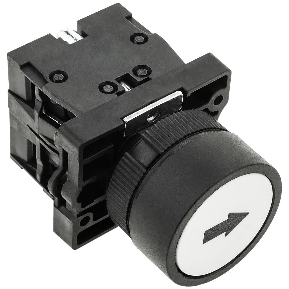 Pulsante momentaneo interruttore 22mm 1NO 1NC 400V 10A freccia nera