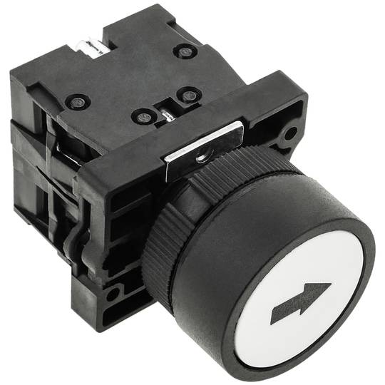 Pulsante momentaneo interruttore 22mm 1NO 1NC 400V 10A freccia nera