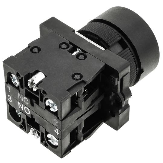 Pulsante momentaneo interruttore 22mm 1NO 1NC 400V 10A freccia nera