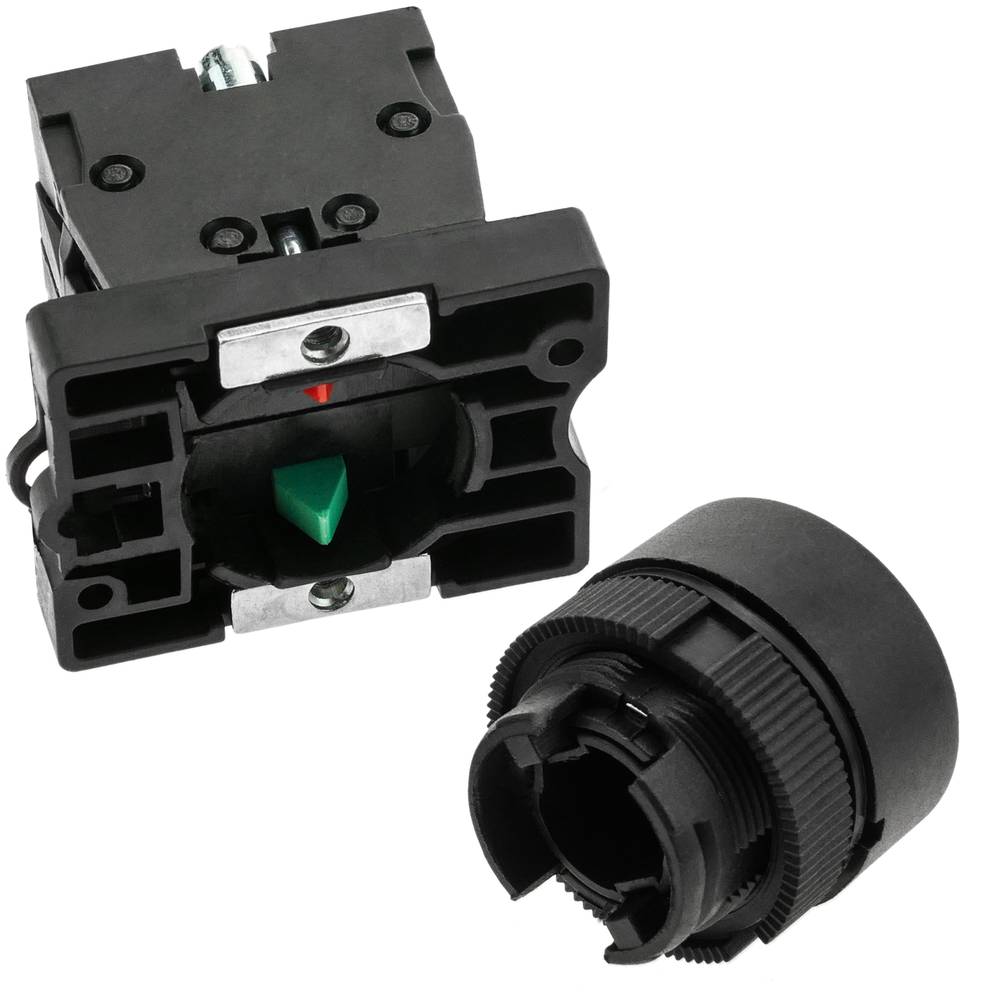 Pulsante momentaneo interruttore 22mm 1NO 1NC 400V 10A freccia nera