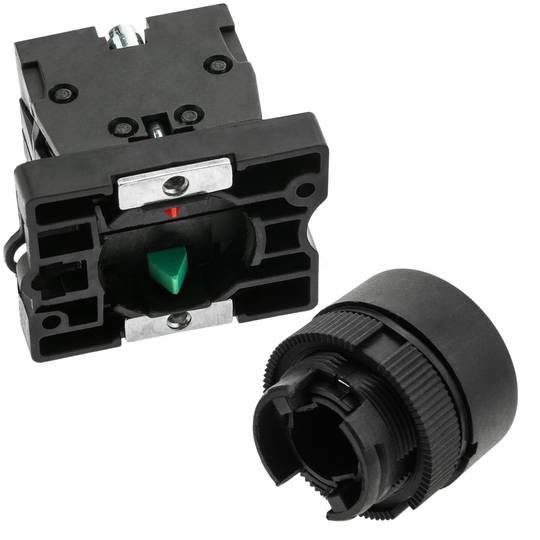 Pulsante momentaneo interruttore 22mm 1NO 1NC 400V 10A freccia nera