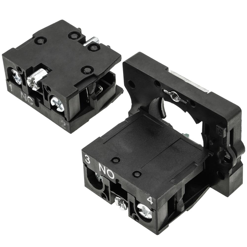 Pulsante momentaneo interruttore 22mm 1NO 1NC 400V 10A freccia nera