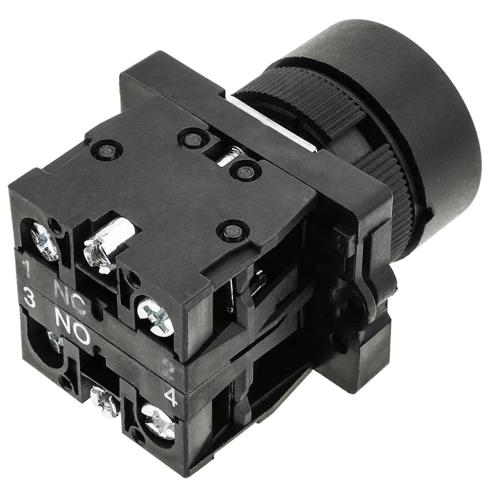 Pulsante momentaneo interruttore 22mm 1NO 1NC 400V 10A freccia bianca