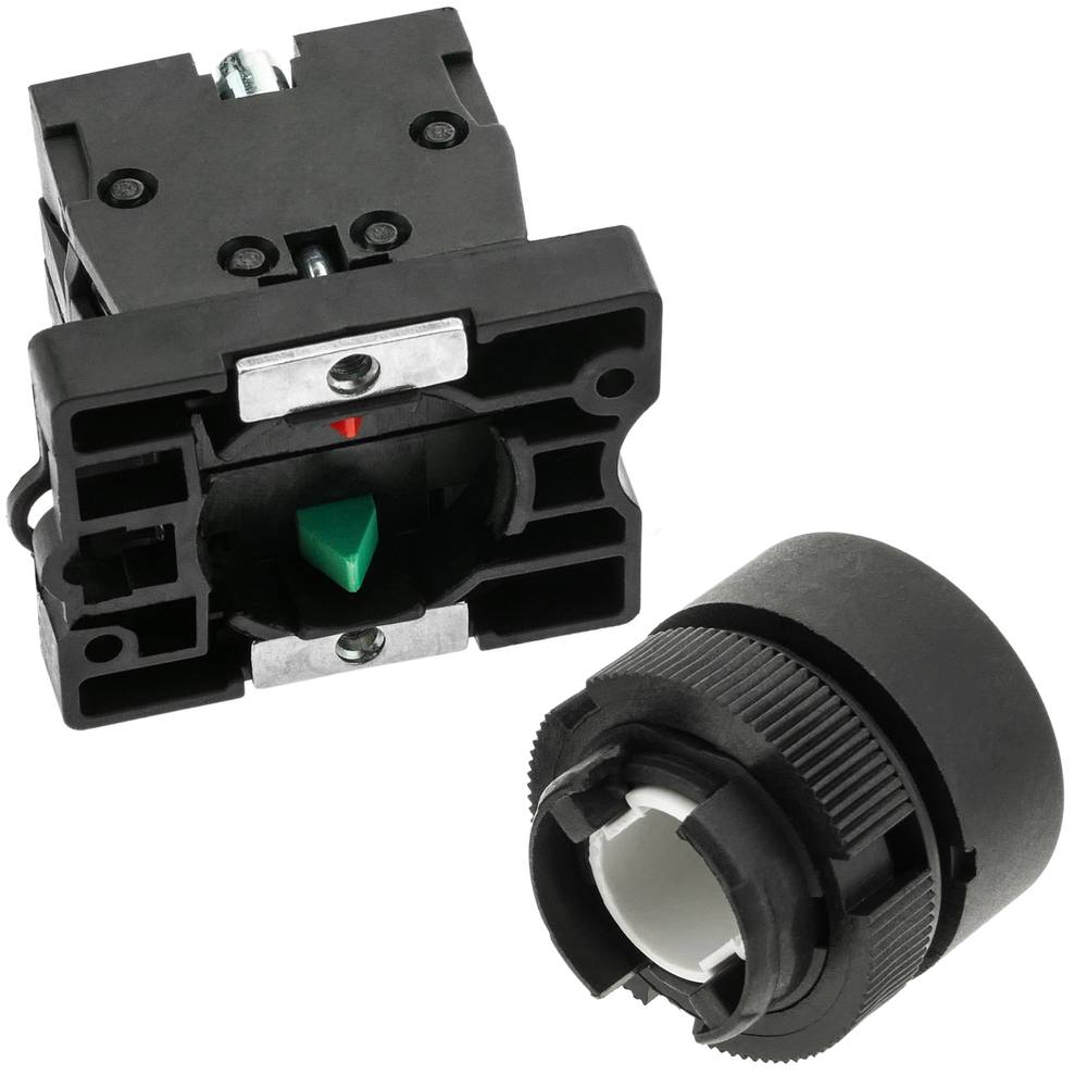 Pulsante momentaneo interruttore 22mm 1NO 1NC 400V 10A freccia bianca