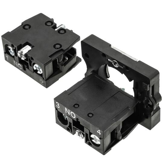 Pulsante momentaneo interruttore 22mm 1NO 1NC 400V 10A freccia bianca