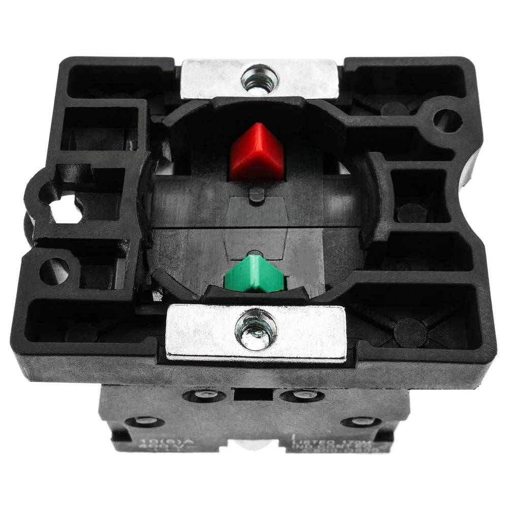 Chwilowy przycisk 22mm 1NO 1NC 400V 10A czerwony wyłączony