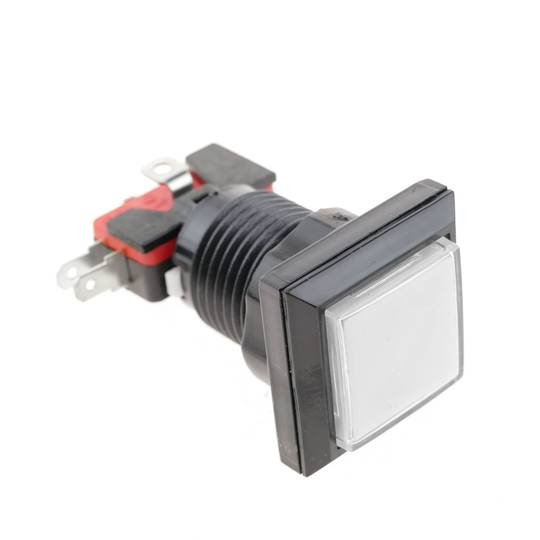 Chwilowy przycisk zręcznościowy 32x32 mm 1NO 1NC 250V 15A SPDT biały ze światłem
