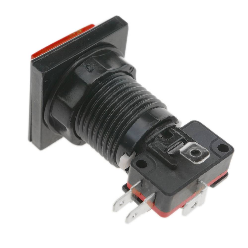Chwilowy przycisk zręcznościowy 32x32 mm 1NO 1NC 250V 15A SPDT czerwony ze światłem