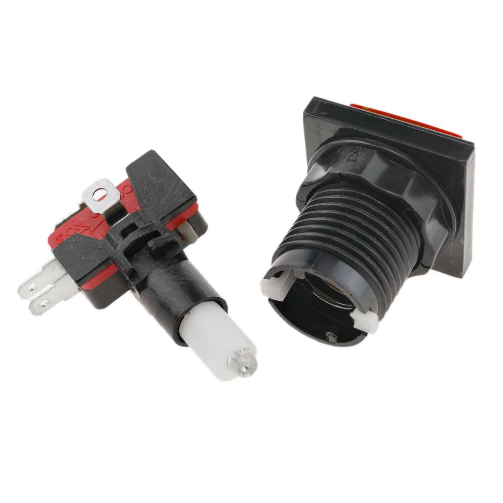 Chwilowy przycisk zręcznościowy 32x32 mm 1NO 1NC 250V 15A SPDT czerwony ze światłem