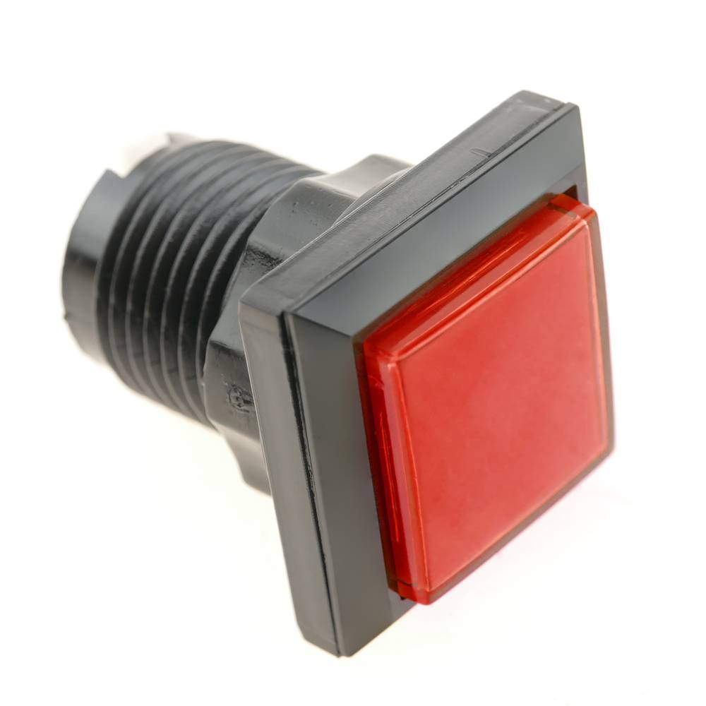 Chwilowy przycisk zręcznościowy 32x32 mm 1NO 1NC 250V 15A SPDT czerwony ze światłem