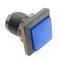 Pulsante arcade momentaneo interruttore 32x32 mm 1NO 1NC 250V 15A SPDT blu con luce