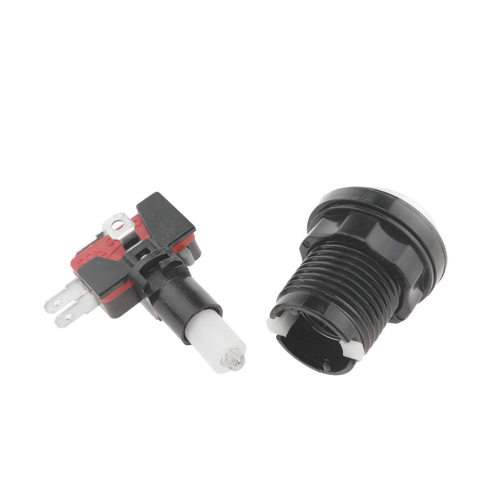 Bouton poussoir arcade momentané 32 mm 1NO 1NC 250V 15A SPDT blanc avec lumière