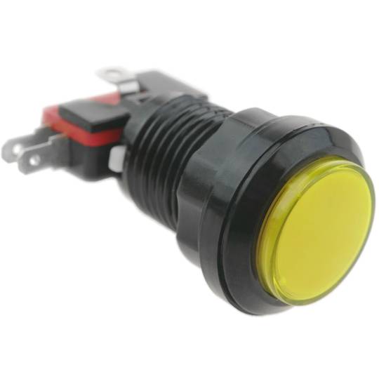 Chwilowy przycisk zręcznościowy 32 mm 1NO 1NC 250V 15A SPDT żółty ze światłem