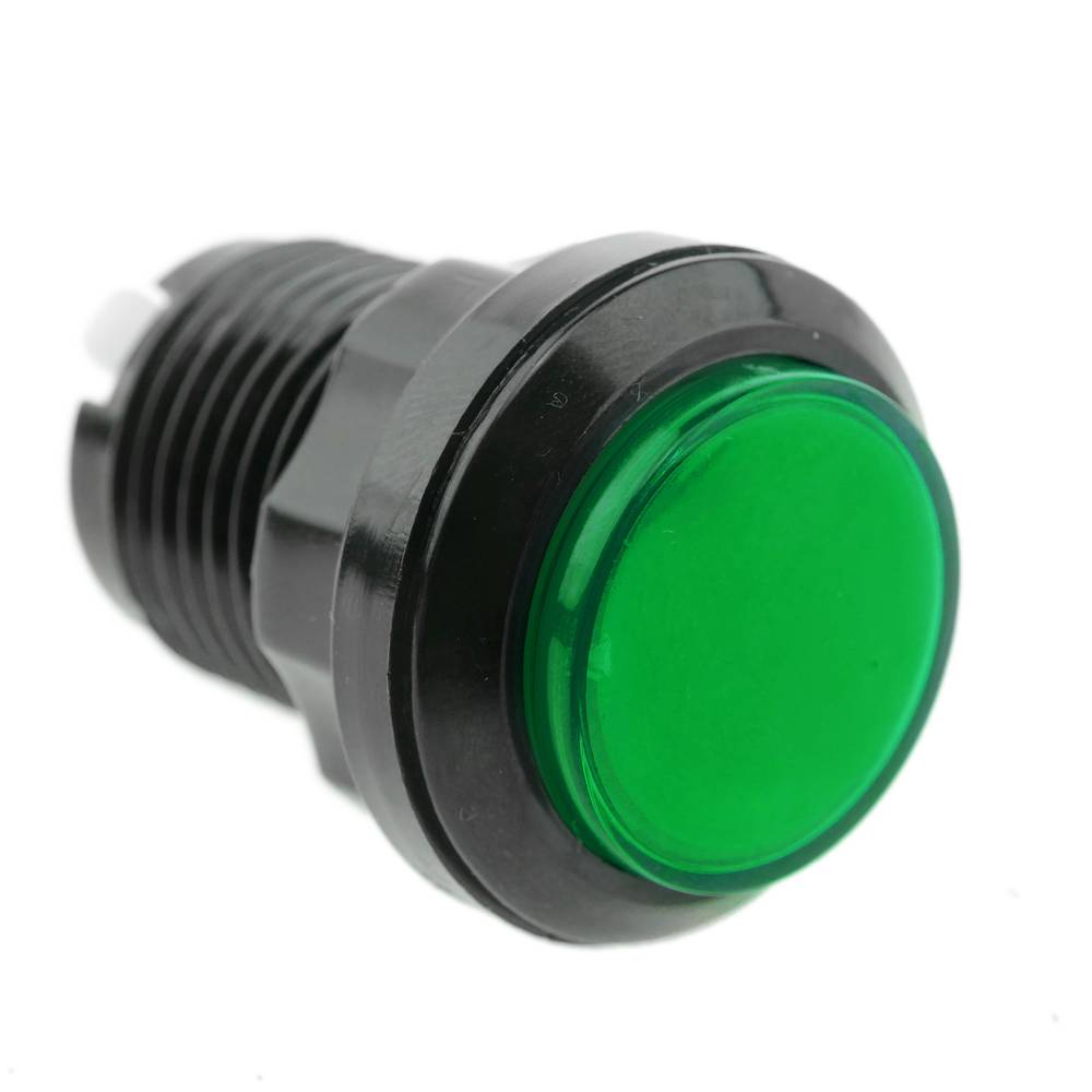 Botão de pressão arcade momentâneo 32 mm 1NO 1NC 250V 15A SPDT verde com luz