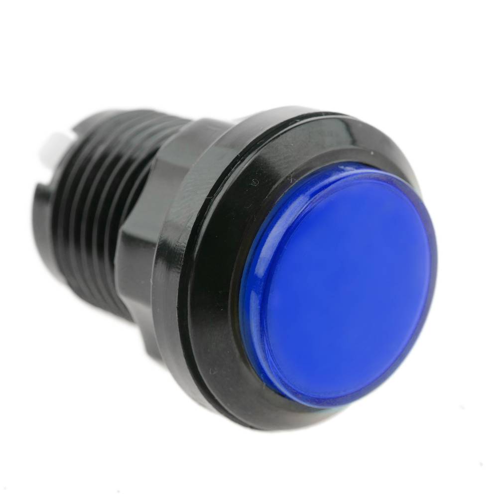 Momentary arcade-knop 32 mm 1NO 1NC 250V 15A SPDT blauw met licht