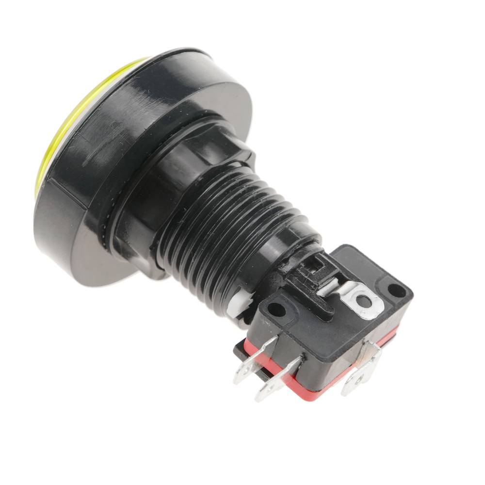 Momentary arcade button 45 mm 1NO 1NC 250V 15A SPDT geel met licht