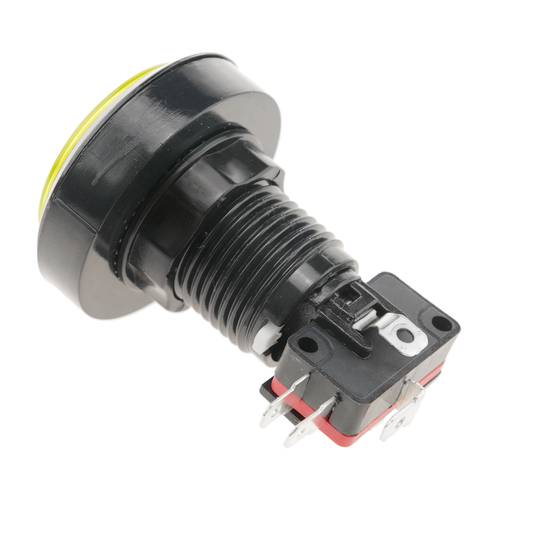 Momentary arcade button 45 mm 1NO 1NC 250V 15A SPDT geel met licht