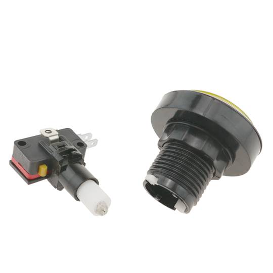 Momentary arcade button 45 mm 1NO 1NC 250V 15A SPDT geel met licht