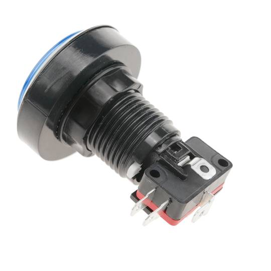 Push button arcade momentary 45 mm 1NO 1NC 250V 15A SPDT blue with light