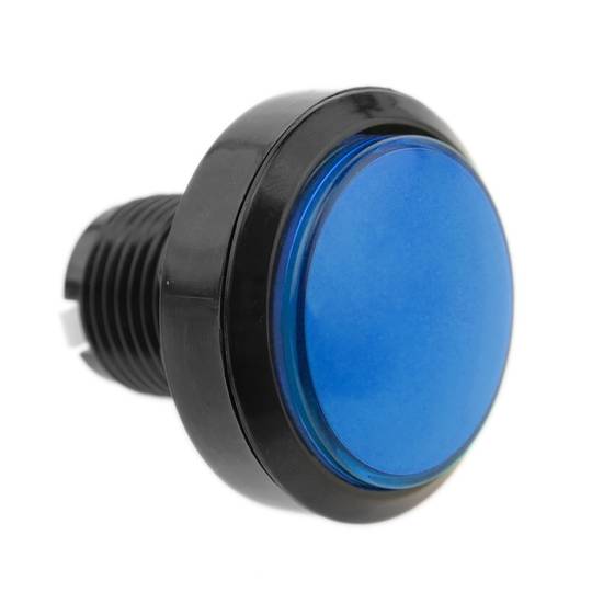 Push button arcade momentary 45 mm 1NO 1NC 250V 15A SPDT blue with light