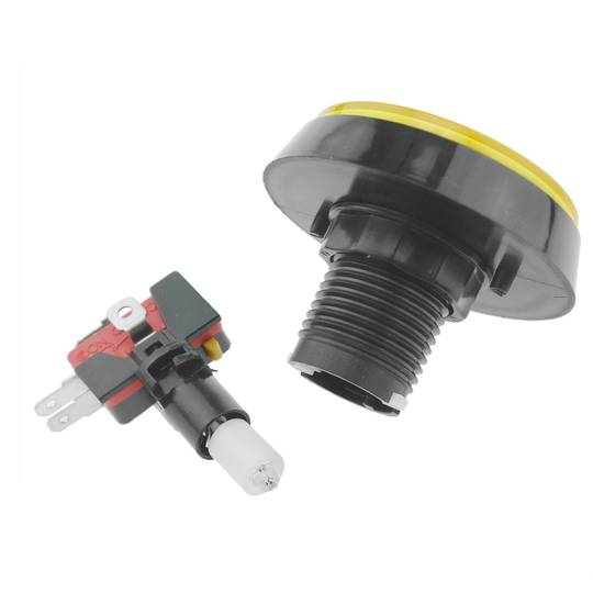 Pulsante arcade momentaneo interruttore 50 mm 1NO 1NC 250V 15A SPDT giallo con luce